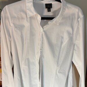 Worthington Button Down Long Sleeve Dress Shirt White Size 18